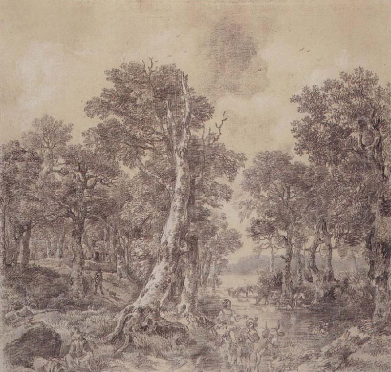 Thomas Gainsborough Wooded Landscape with River oil painting picture